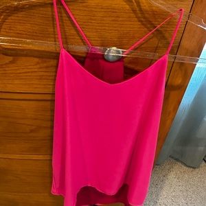 💕Express women’s reversible dressy tank, spaghetti strap, back slit. Sz S Pink